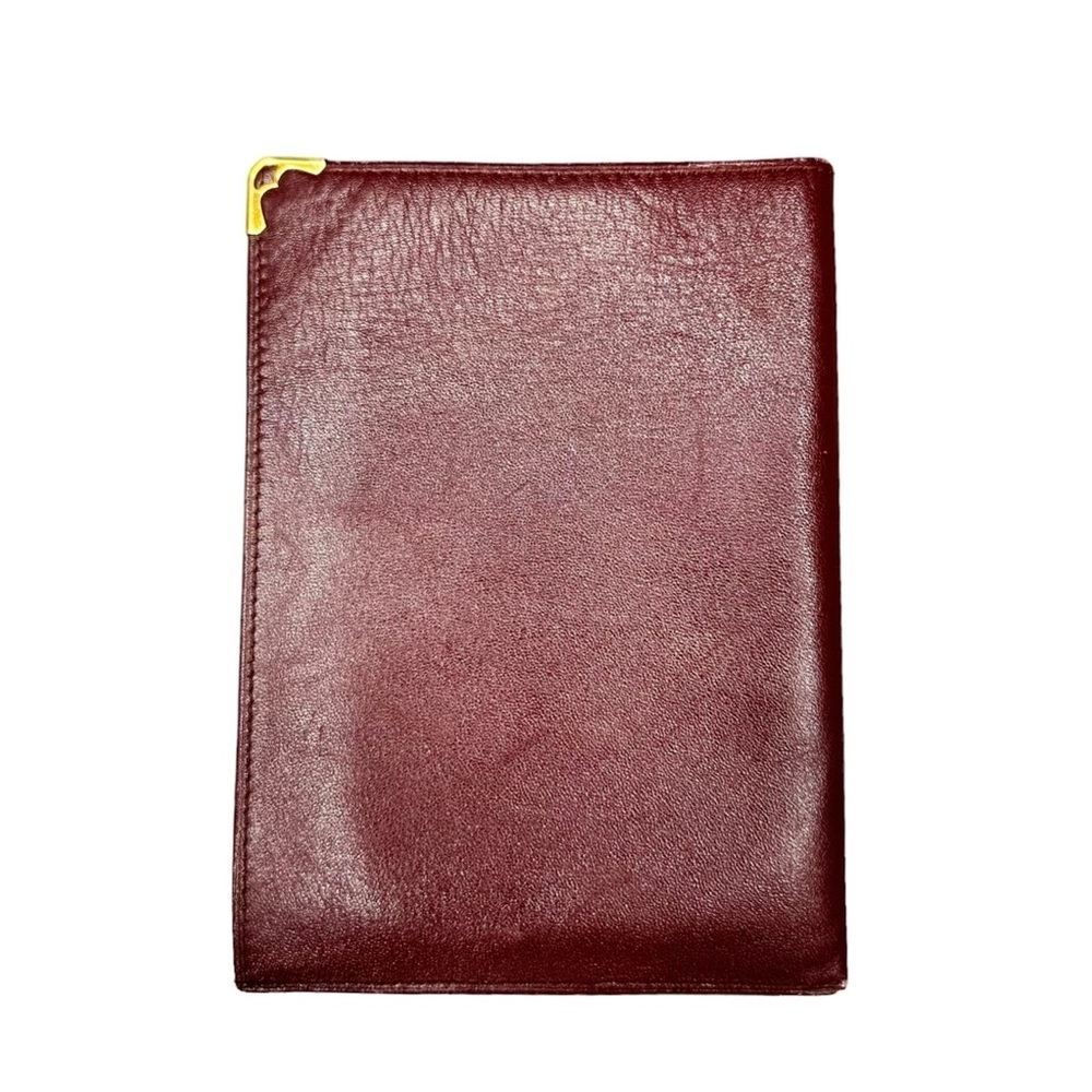 RARE Cartier Red Bordeaux Burgundy Leather & Gold Vintage Passport Holder - Picture 3 of 10